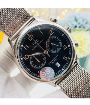 IWC 포르토피노 크로노그래프 숫자판 골드핸즈 메쉬스트랩 42mm