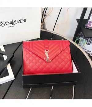 세인트로랑 Cassandra Calfskin 숄더백 레드