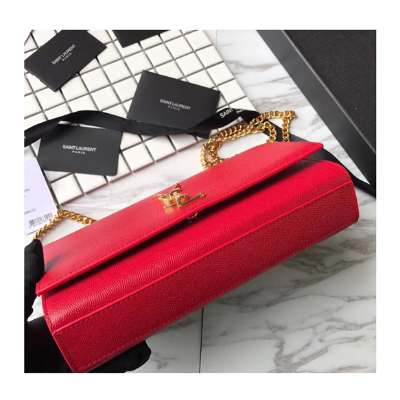 세인트로랑 small kate grained leather crossbody bag RED