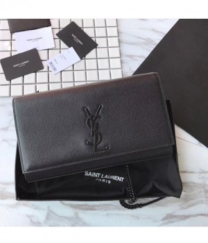 세인트로랑 small kate grained leather crossbody bag BLACK LOGO