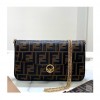 Fendi 펜디 2021 여성용 레더 숄더백,21cm,FENB0631,브라운