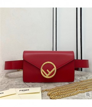 Fendi 펜디 2021 여성용 레더 벨트백,18cm,FENB0640,레드