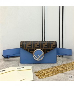 Fendi 펜디 2021 여성용 레더 벨트백,18cm,FENB0643,블루