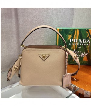 Prada 프라다 2021 여성용 레더 미니 토트 숄더백,21cm,PRAB0329,베이지