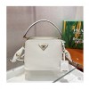 Prada 프라다 2021 여성용 레더 미니 토트 숄더백,21cm,PRAB0330,화이트