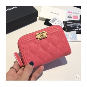 Chanel 샤넬 2021 여성용 보이 코인퍼스/카드퍼스,11.5cm,CHAW0095,핑크 9색