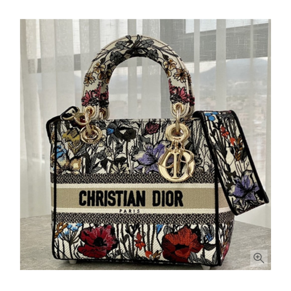 Dior 디올 2021 캔버스 임브로이더리 미디엄 멀티컬러 토트백,24cm,DIOB0633,베이지  3색