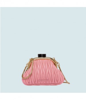 MIUMIU 미우미우 벨 나파 가죽 미니백 pink