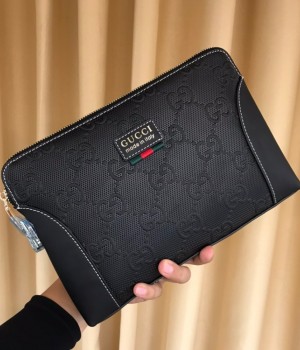 Gucci 구찌 Gucci 구찌 2022 남성 캐주얼 레더 GG 로고 스몰 파우치 클러치백